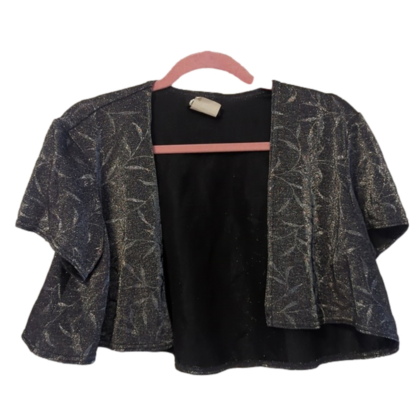 Vintage Tops - Cropped silver leaf bolero